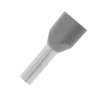 kahden tulon Eristetty Pääteholkki 2x4mm² Harmaa 23mm