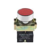 Push-button 22 mm red metal 1NO