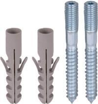 Fixing set with 2 rigid screws